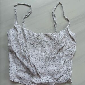 Floral White Spaghetti Strap Top